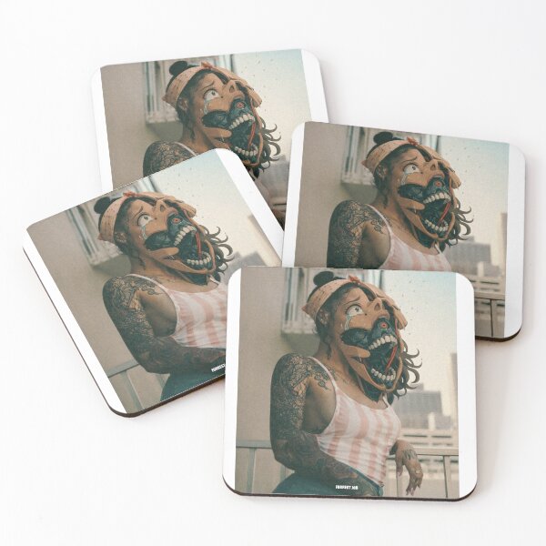 Item preview, She Was Smiling… Until It Broke – Surreal Identity Collapse Art designed and sold by Forrest Jōb Art.