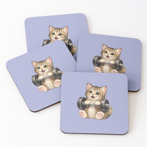 Item preview, kitten doing weights designed and sold by PasoaPaso2025.