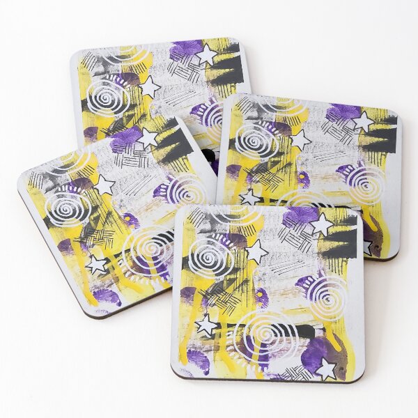 Item preview, Yellow & Purple Abstract 1 designed and sold by Handmade By StephArt.