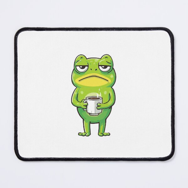 Item preview, Tired Frog Holding Coffee Minimal Sticker designed and sold by Barkybond.