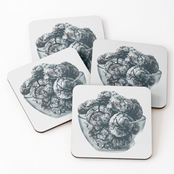 Item preview, Chocolate Crinkle Cookies in Glass Bowl designed and sold by Arturo Daniel Garcia Palomo.