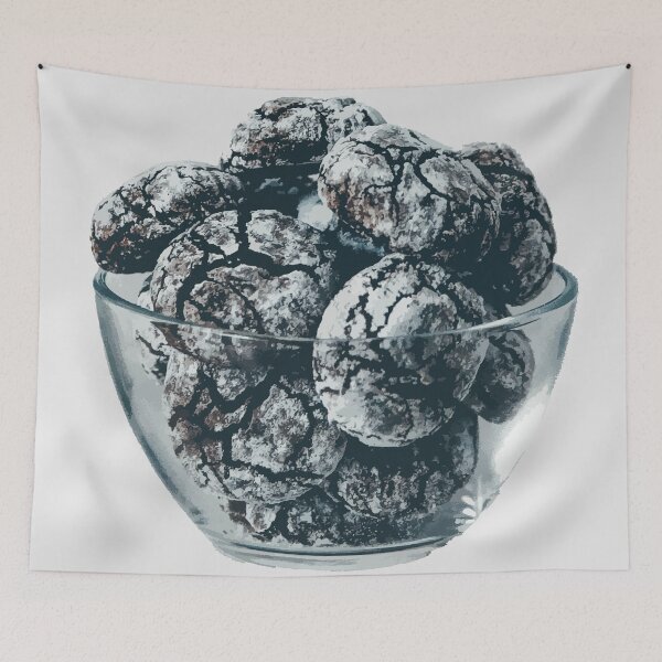 Item preview, Chocolate Crinkle Cookies in Glass Bowl designed and sold by Arturo Daniel Garcia Palomo.