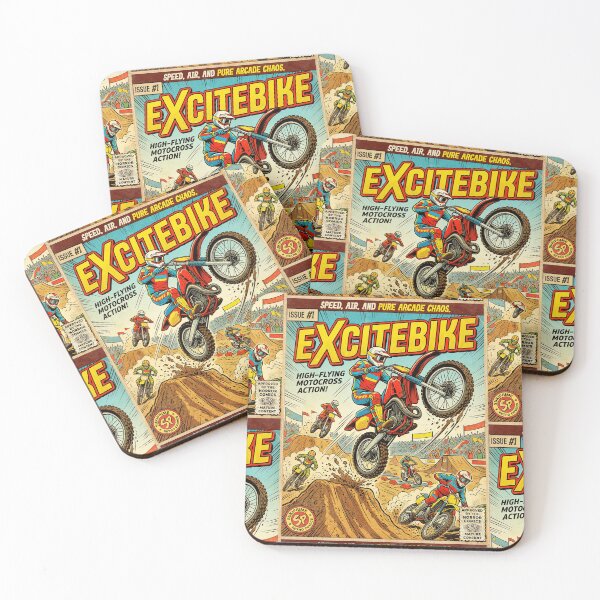 Item preview, Excitebike Arcade Game Retro Vintage Comic Cover Art designed and sold by Back2Collage.