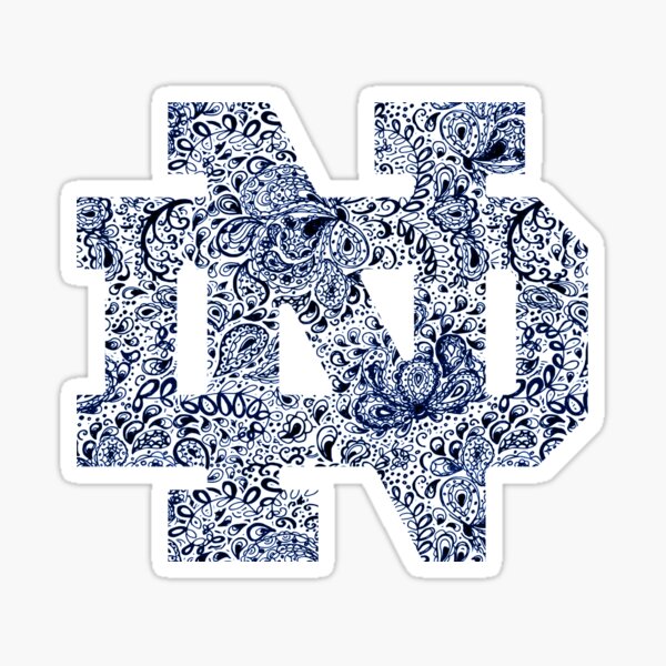 Notre Dame Paisley Doodle Sticker