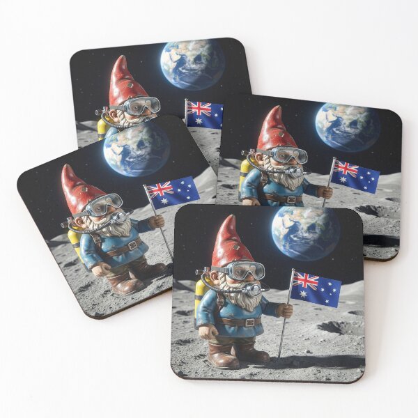 Item preview, Garden Gnome Claims Moon for Australia designed and sold by Tridentulus.