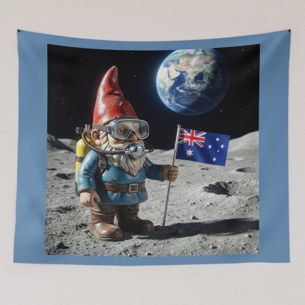 Item preview, Garden Gnome Claims Moon for Australia designed and sold by Tridentulus.