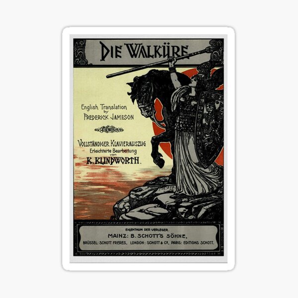 Vintage Poster, Wagner's opera Die Walküre, 1899 Sticker