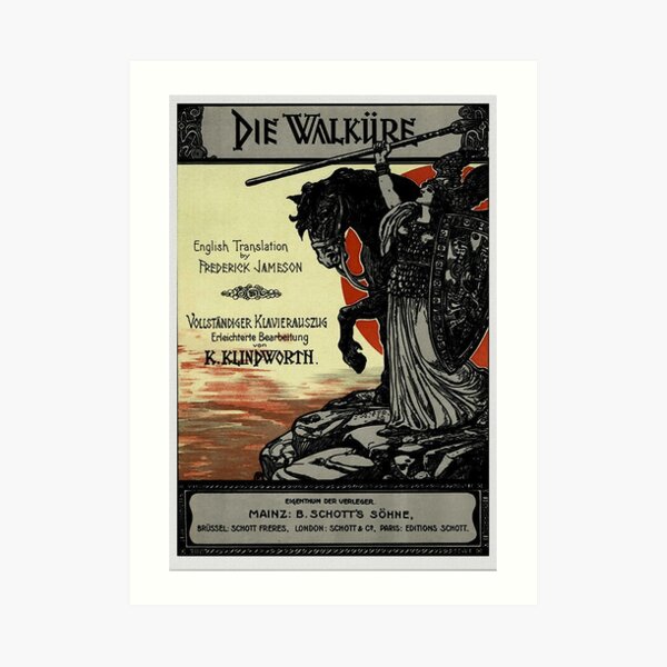 Vintage Poster, Wagner's opera Die Walküre, 1899 Art Print