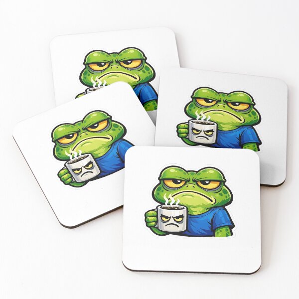 Item preview, Grumpy Frog With Matching Coffee Mug Sticker designed and sold by Barkybond.