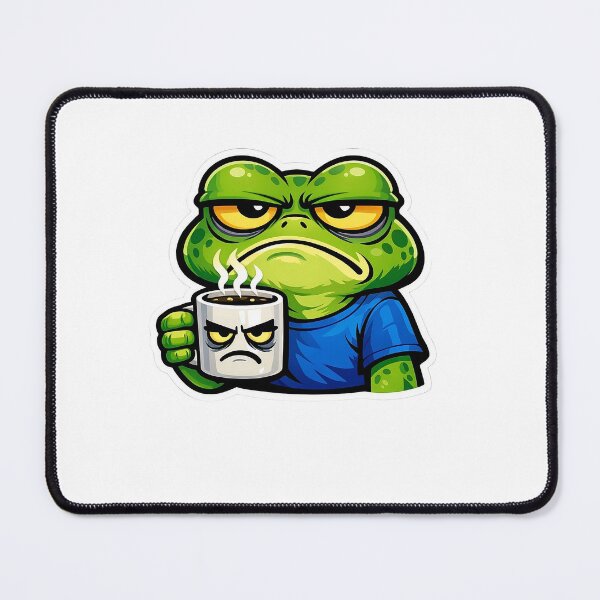 Item preview, Grumpy Frog With Matching Coffee Mug Sticker designed and sold by Barkybond.
