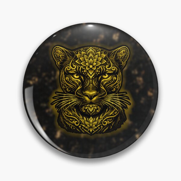 Item preview, Mandala de la Pantera Dorada – Geometría Sagrada Animal Negra de Lujo designed and sold by A·V.