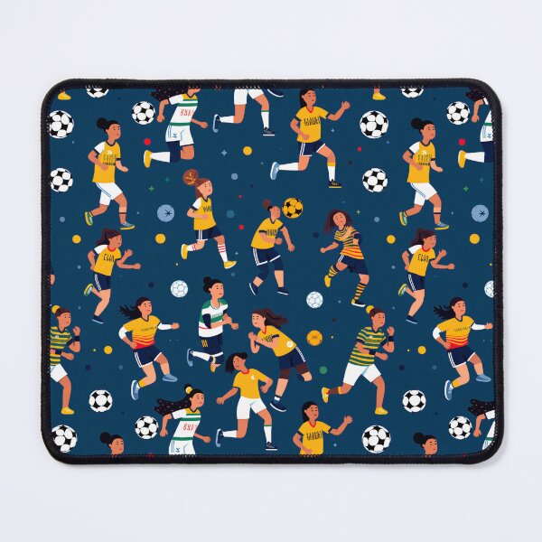 Item preview, Brazil Women’s Soccer Stars - Blue Sports Pattern designed and sold by edstorebeaches.