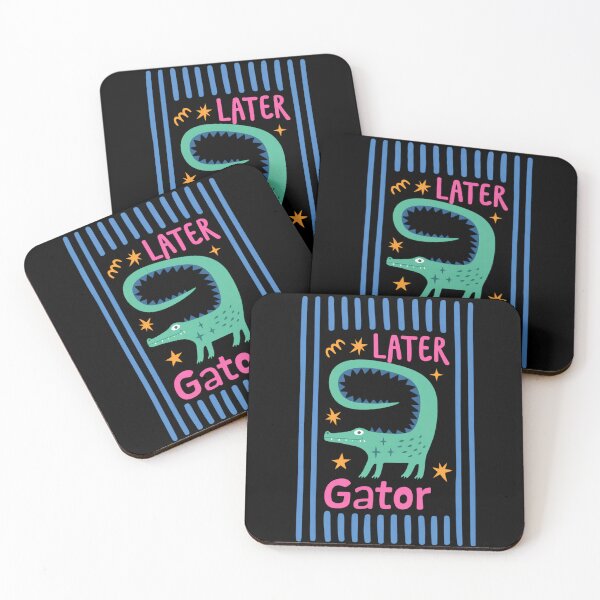 Item preview, Later Gator cute alligator cartoon pun colorful art designed and sold by margamPagenberg.