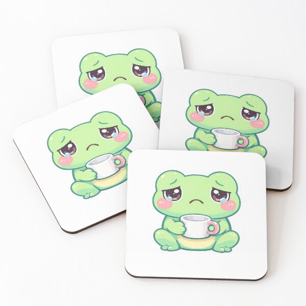 Item preview, Sad Frog Holding Mug Emotional Sticker designed and sold by Barkybond.