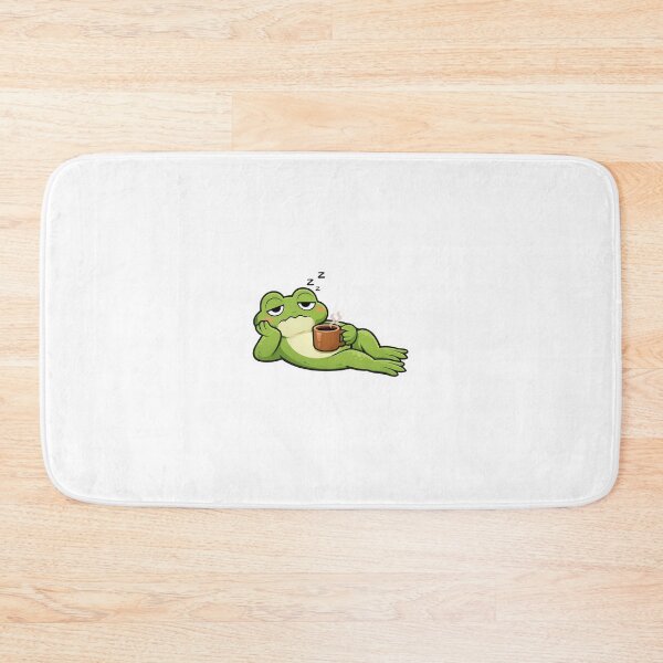 Item preview, Lazy Sleepy Frog Lying With Coffee Sticker designed and sold by Barkybond.