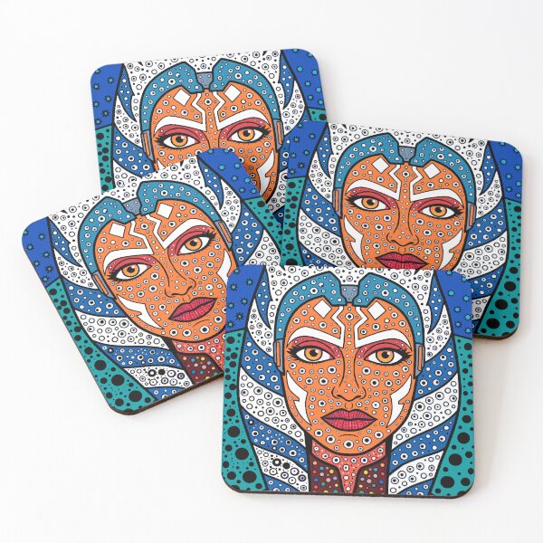 Item preview, Ahsoka Tano — Star Wars Dotwork Pop Art | Pointillist Cosmic Portrait designed and sold by  Ojo de Lilith.