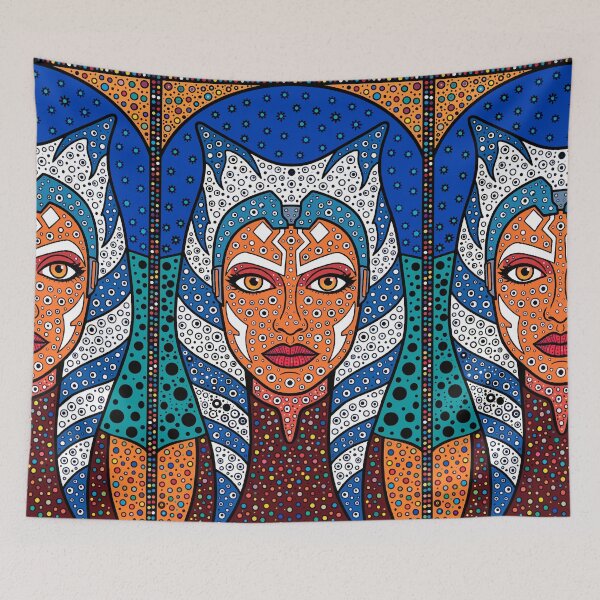 Item preview, Ahsoka Tano — Star Wars Dotwork Pop Art | Pointillist Cosmic Portrait designed and sold by  Ojo de Lilith.