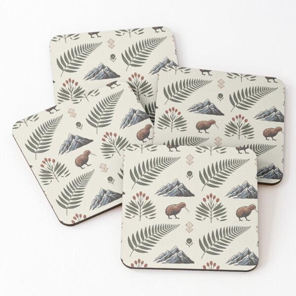 Item preview, New Zealand Kiwi & Fern Seamless Pattern designed and sold by Midnight Veil Designs.