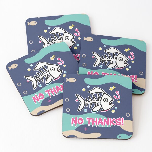 Item preview, No Thanks! Funny Fish Skeleton Cartoon designed and sold by Taridesign.