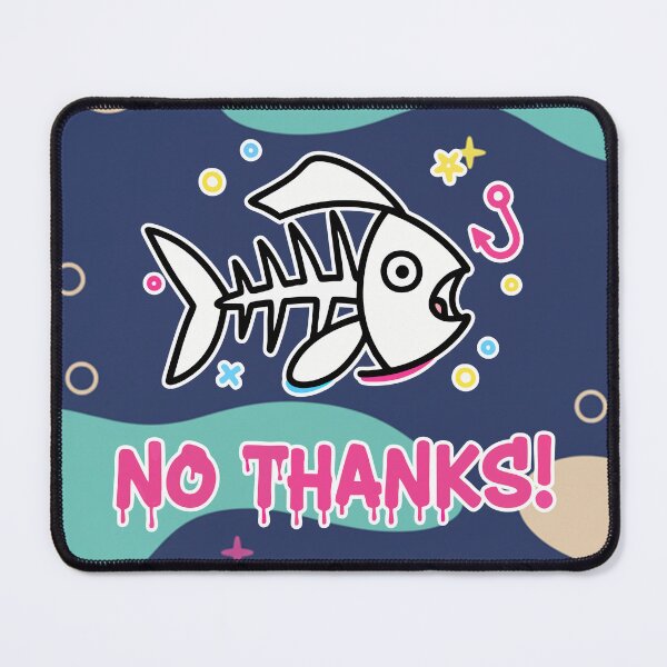 Item preview, No Thanks! Funny Fish Skeleton Cartoon designed and sold by Taridesign.