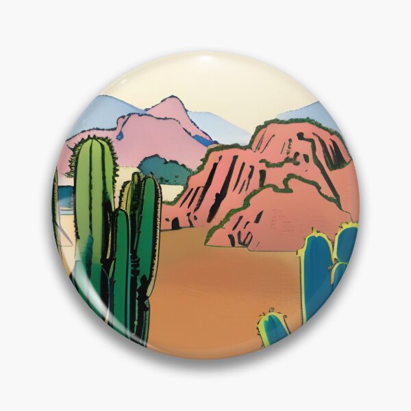 Item preview, Desert Landscape Sunset Cactus Aesthetic Nature Sticker designed and sold by GymTanLaundry.