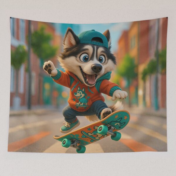 Item preview, Skater Siberian Retriever designed and sold by Sillytoe.