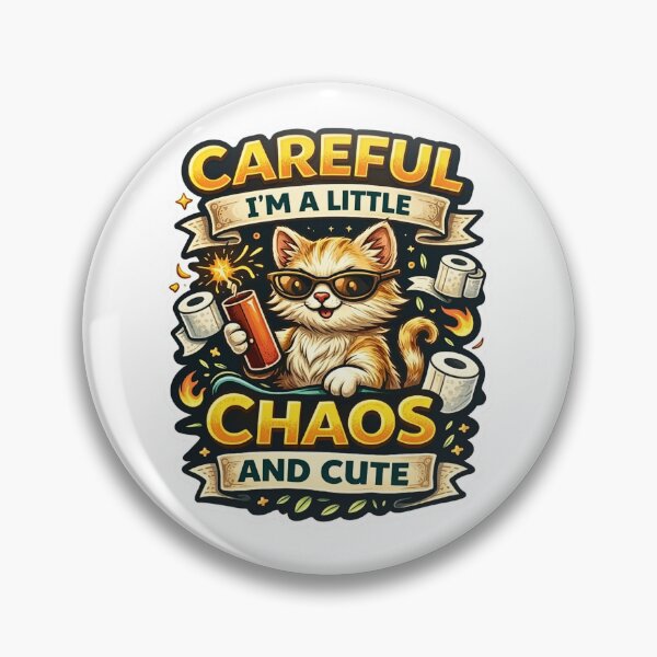Item preview, Careful I’m A Little Chaos and Cute - Funny Orange Cat Dynamite Sticker designed and sold by Psychlee Best Finds.