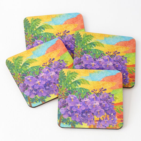 Item preview, Jacaranda, Violet Flowers, Papercut Collage Childrens Book Illustration, designed and sold by SWSandraWechner.