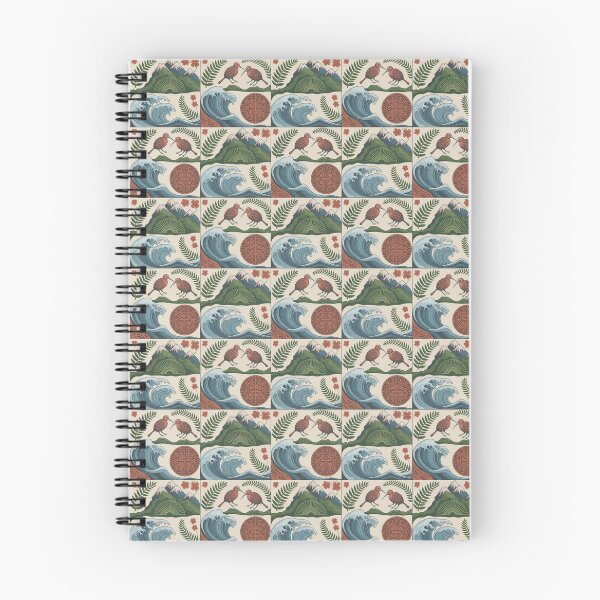Item preview, New Zealand Kiwi Birds & Ocean Waves Seamless Pattern designed and sold by Midnight Veil Designs.