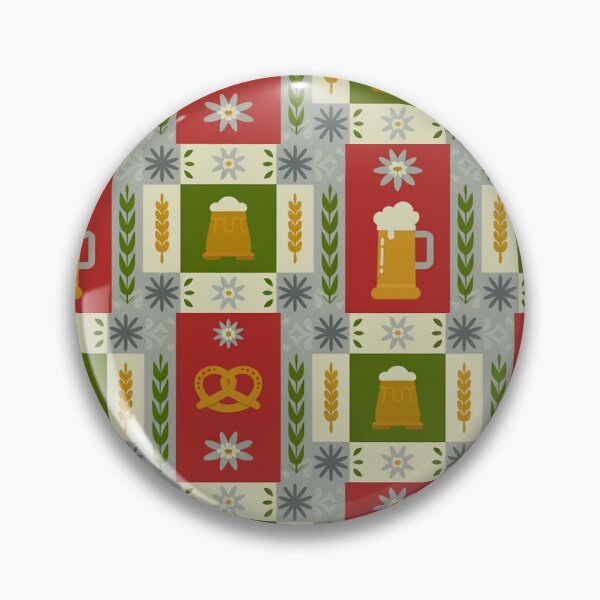 Item preview, Oktoberfest Beer Stein & Pretzel Seamless Pattern designed and sold by Midnight Veil Designs.