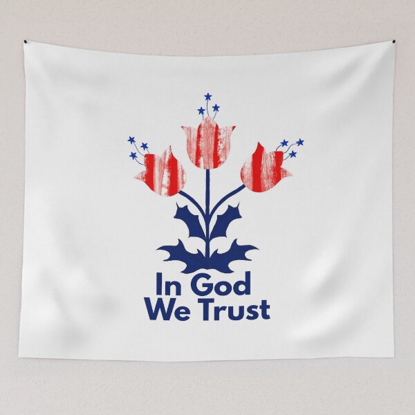 Item preview, In God We Trust Patriotic Floral Americana Design Vintage Style designed and sold by TeesOnRosebud.