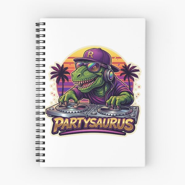 Item preview, Partysaurus DJ T-Rex - Funny Retro 90s Aesthetic Dinosaur Sticker designed and sold by Psychlee Best Finds.