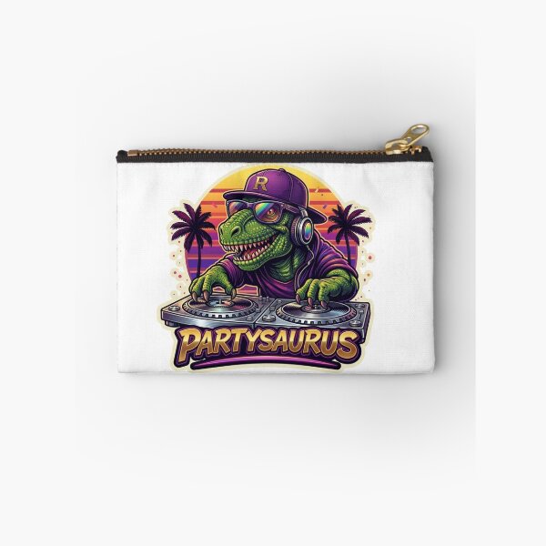 Item preview, Partysaurus DJ T-Rex - Funny Retro 90s Aesthetic Dinosaur Sticker designed and sold by Psychlee Best Finds.