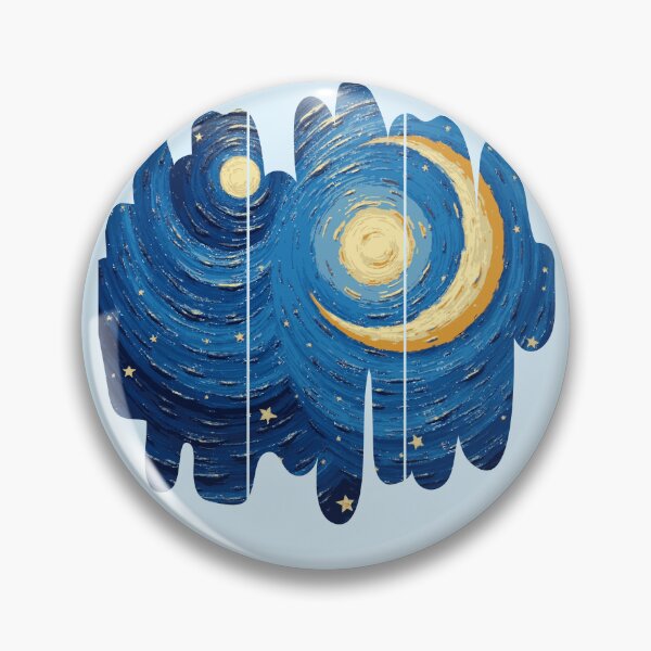 Item preview, Crescent Moon - Three Panel Aesthetic - Abstract Impressionist Moon & Stars designed and sold by PriyaMagic.