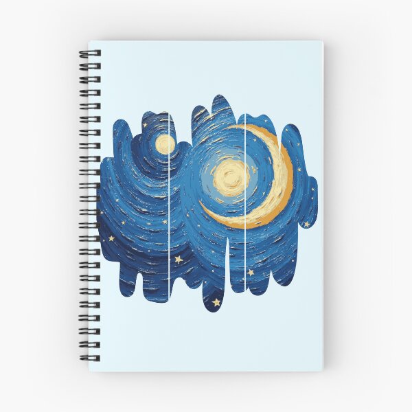 Item preview, Crescent Moon - Three Panel Aesthetic - Abstract Impressionist Moon & Stars designed and sold by PriyaMagic.