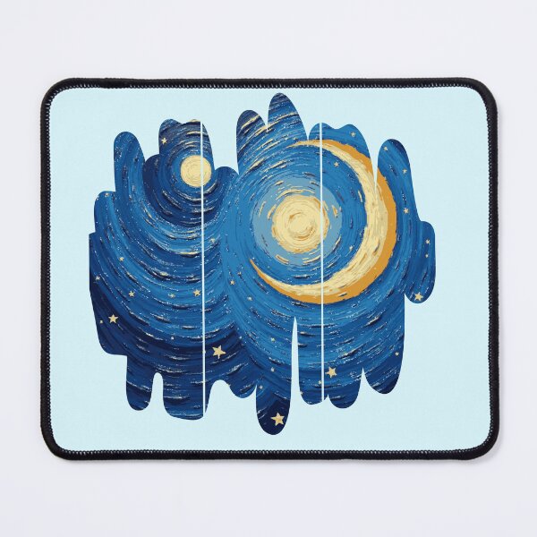 Item preview, Crescent Moon - Three Panel Aesthetic - Abstract Impressionist Moon & Stars designed and sold by PriyaMagic.