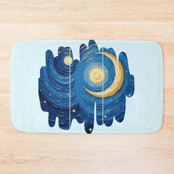 Item preview, Crescent Moon - Three Panel Aesthetic - Abstract Impressionist Moon & Stars designed and sold by PriyaMagic.