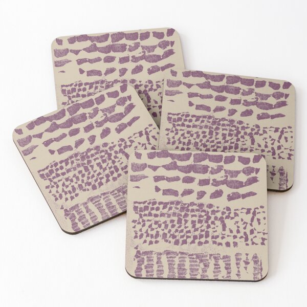 Item preview, Three Grains Textured Monoprint - Dove + Beet designed and sold by Irene Estelle.