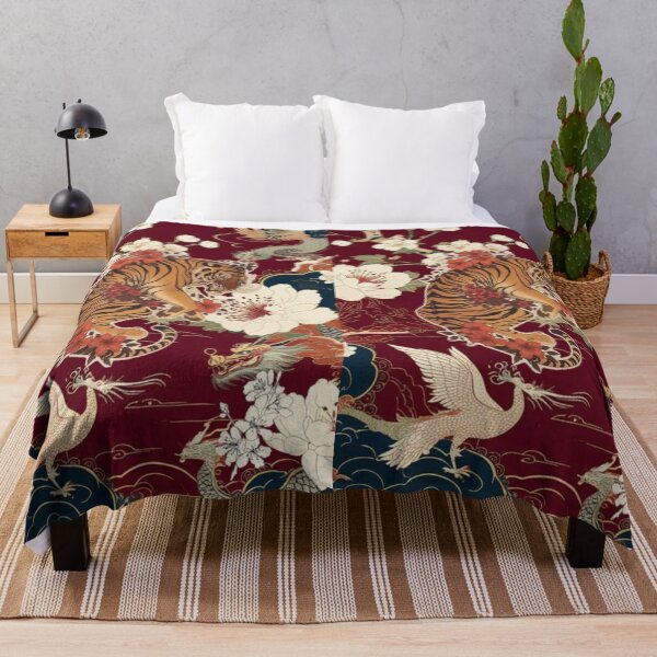 Item preview, Design Tiger & Dragon – Japanese Style Floral Art designed and sold by Valiabeth.