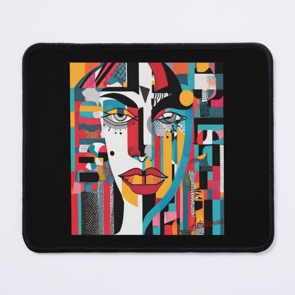 Item preview, Colorful Cubist Geometric Pop Art Face Identity designed and sold by Artisticanvas.