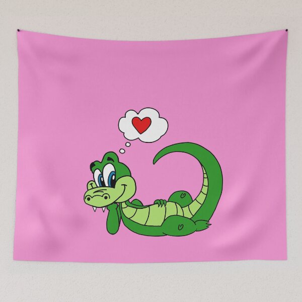 Item preview, Lovable Cute Valentine Alligator Thinking of You - Kawaii Love Critter designed and sold by CozyCritters8.