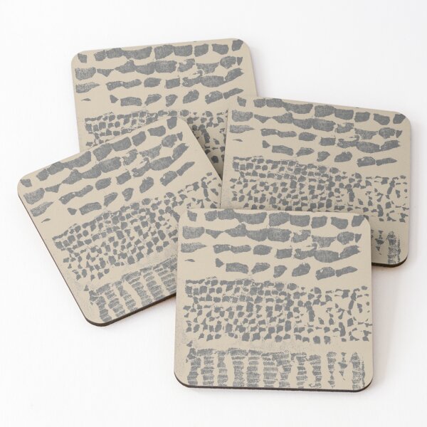 Item preview, Three Grains Textured Monoprint - Dove + Slate designed and sold by Irene Estelle.