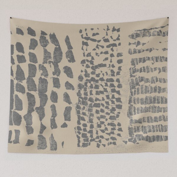 Item preview, Three Grains Textured Monoprint - Dove + Slate designed and sold by Irene Estelle.
