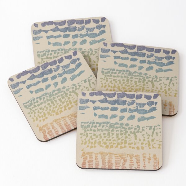 Item preview, Three Grains Textured Monoprint - Dove + Rainbow Sunset designed and sold by Irene Estelle.