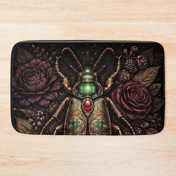 Item preview, Jeweled Scarab in Midnight Bloom designed and sold by Pixel Junkies Studio.
