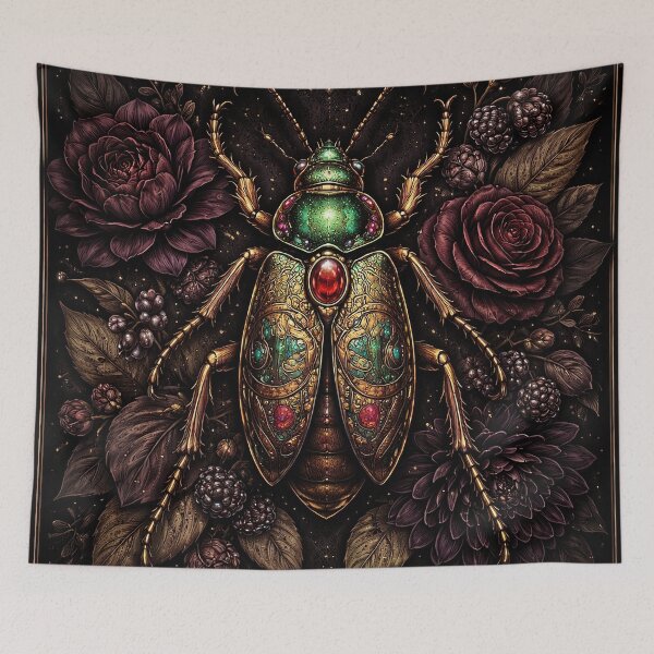 Item preview, Jeweled Scarab in Midnight Bloom designed and sold by Pixel Junkies Studio.