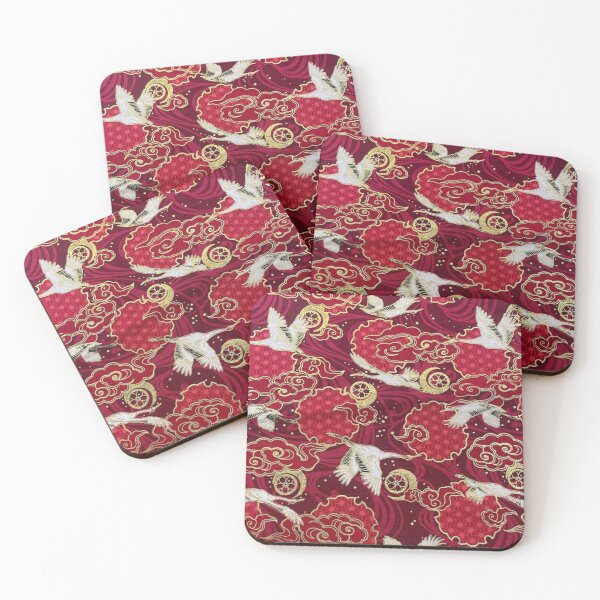 Item preview, Design Golden Cranes – Japanese Red Pattern designed and sold by Valiabeth.