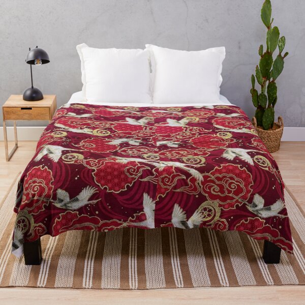 Item preview, Design Golden Cranes – Japanese Red Pattern designed and sold by Valiabeth.