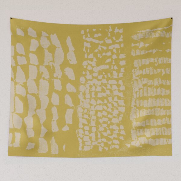 Item preview, Three Grains Textured Monoprint - Saffron + Dove designed and sold by Irene Estelle.