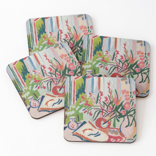 Item preview, Matisse Style Interior Still Life | French Floral Table Painting designed and sold by CARRAANN.